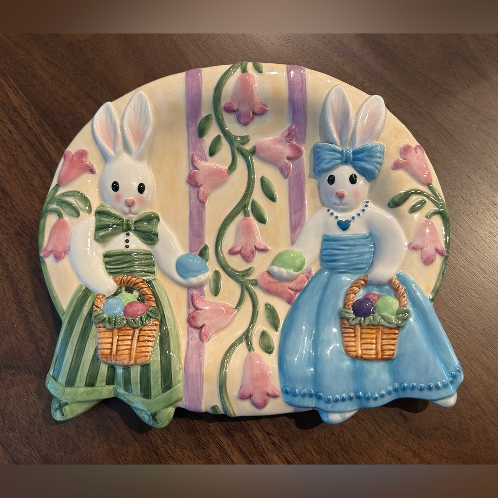 Fitz and Floyd Be-Bop Bunnies Canapé Plate